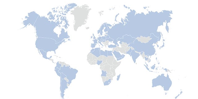 Карта присутствия компании в странах мира